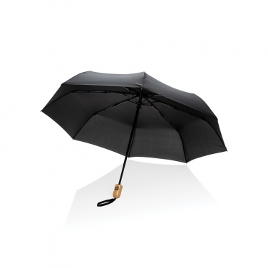 Logotrade promotional merchandise photo of: 21" Impact AWARE™ RPET 190T bamboo auto open/close umbrella