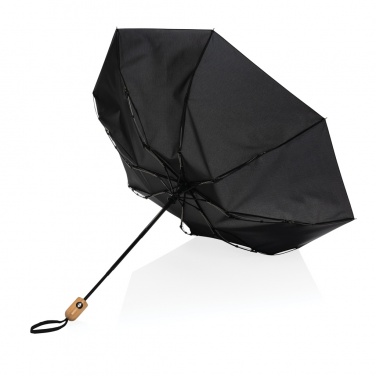 Logo trade promotional product photo of: 21" Impact AWARE™ RPET 190T bamboo auto open/close umbrella