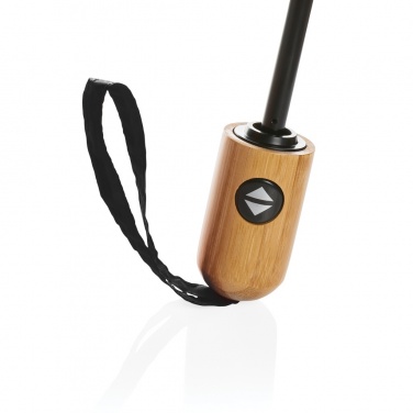 Logo trade promotional items image of: 21" Impact AWARE™ RPET 190T bamboo auto open/close umbrella