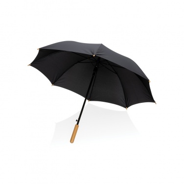 Logo trade advertising products picture of: 23" Impact AWARE™ RPET 190T auto open bamboo umbrella