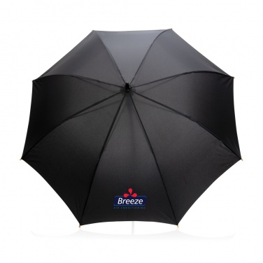 Logo trade promotional merchandise photo of: 23" Impact AWARE™ RPET 190T auto open bamboo umbrella