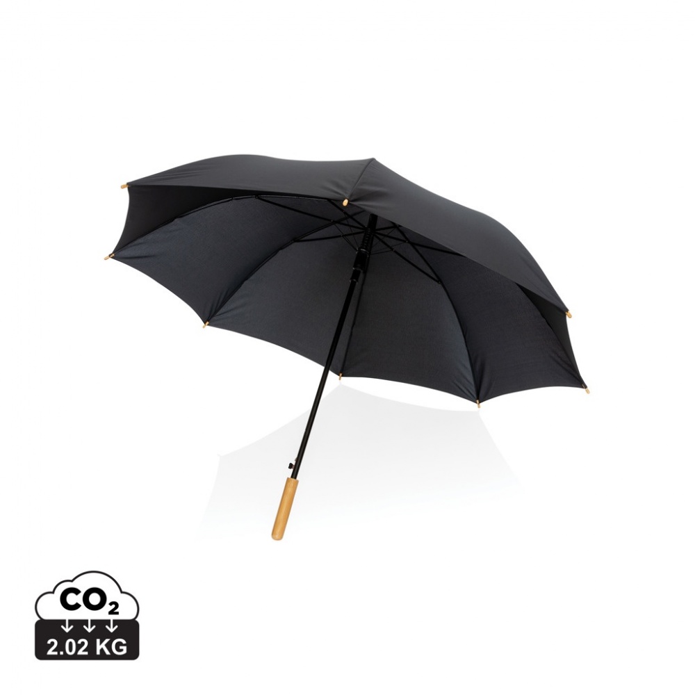 Logotrade promotional giveaways photo of: 27" Impact AWARE™ RPET 190T auto open bamboo umbrella
