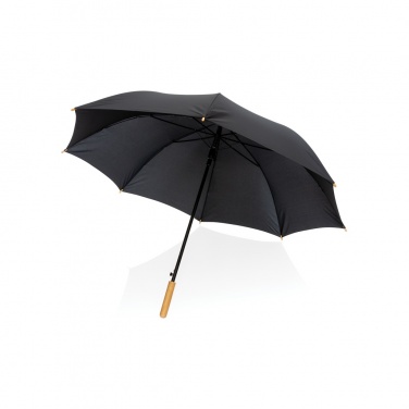 Logo trade corporate gifts picture of: 27" Impact AWARE™ RPET 190T auto open bamboo umbrella