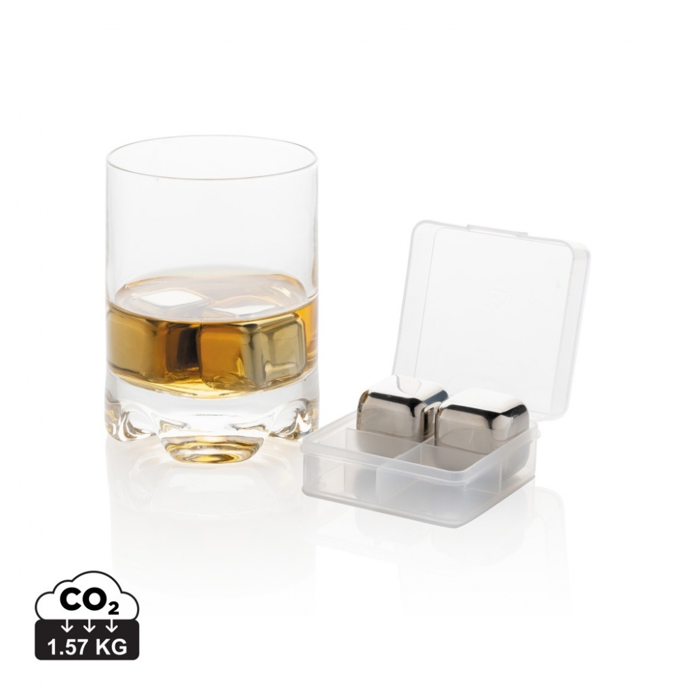 Logotrade promotional giveaways photo of: Re-usable stainless steel ice cubes 4pc