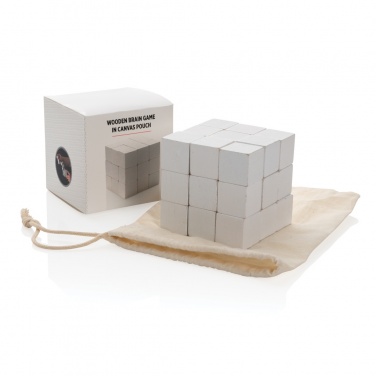 Logotrade promotional item picture of: Wooden brain game in canvas pouch