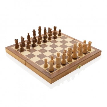 Logo trade promotional merchandise photo of: Luxury wooden foldable chess set