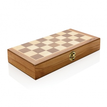 Logo trade promotional giveaway photo of: Luxury wooden foldable chess set