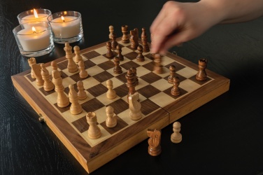 Logo trade advertising products image of: Luxury wooden foldable chess set