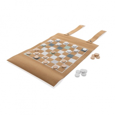 Logotrade promotional merchandise picture of: Britton cork foldable backgammon and checkers game set