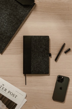 Logo trade corporate gifts picture of: VINGA Albon GRS recycled felt notebook