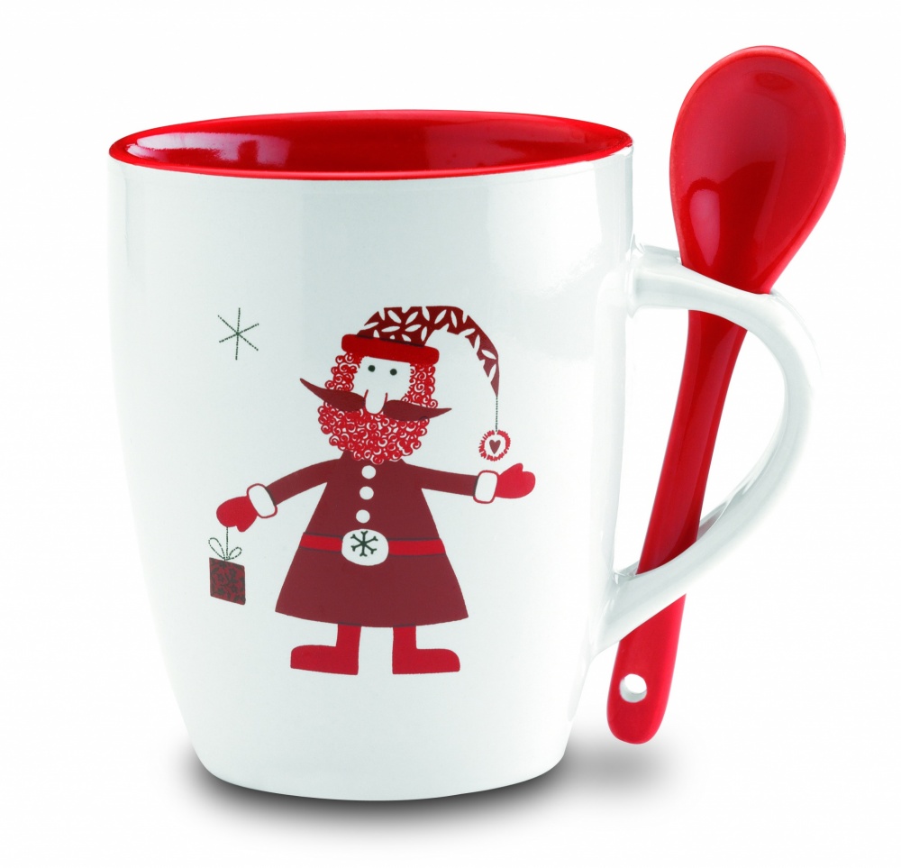 Logo trade promotional giveaways picture of: Mug with spoon 250ml