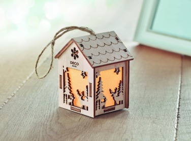 Logo trade promotional merchandise image of: MDF house with light