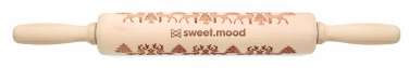 Logo trade corporate gifts image of: Christmas pastry wooden rolling