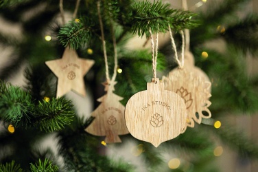Logotrade advertising product picture of: Set of wooden Xmas ornaments