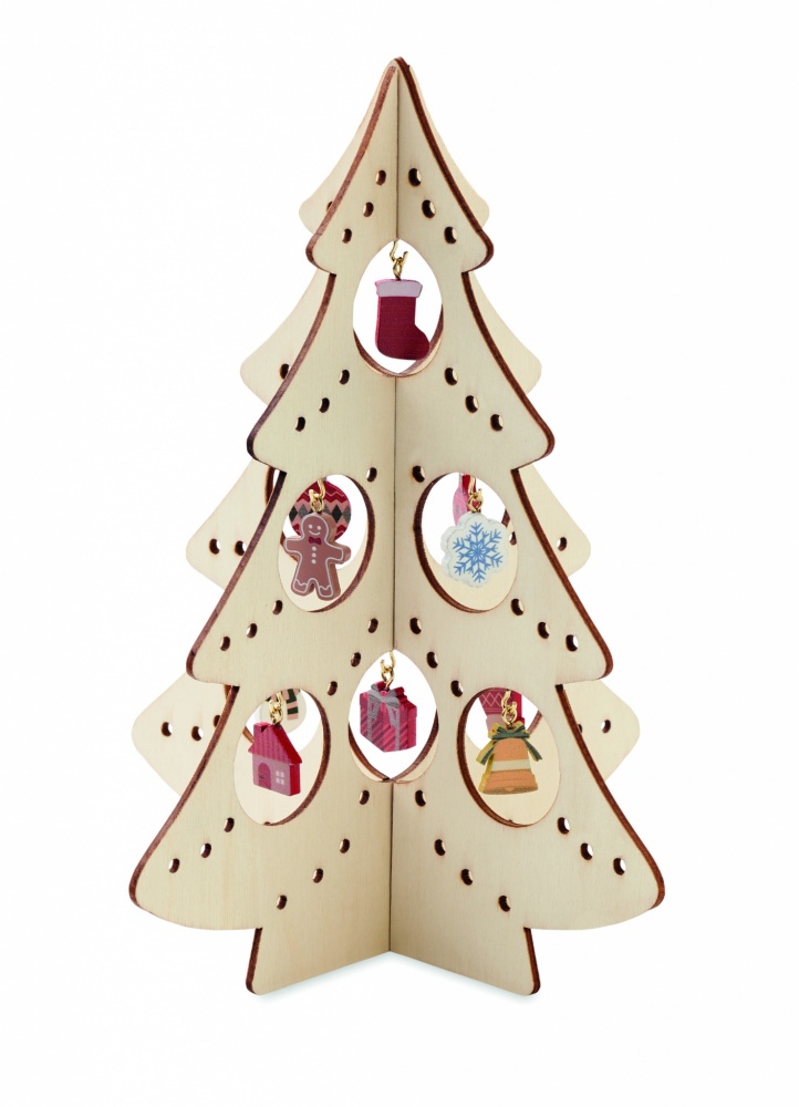 Logo trade promotional gifts image of: Wooden Xmas tree decoration
