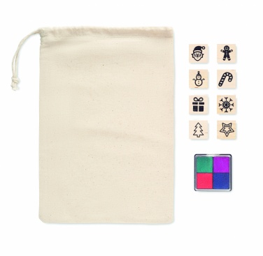 Logo trade promotional giveaway photo of: 8 wooden Christmas stamps set