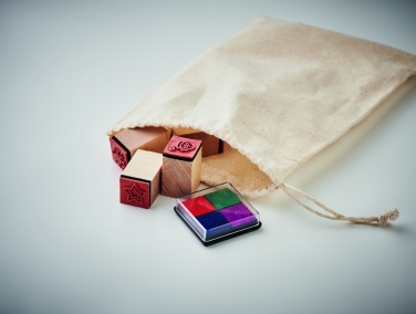 Logo trade promotional merchandise image of: 8 wooden Christmas stamps set