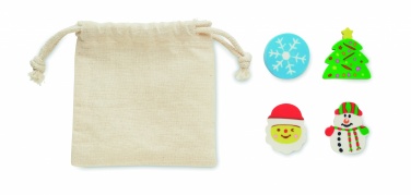 Logo trade promotional giveaways image of: Set of 4 Christmas erasers