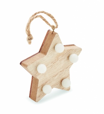 Logotrade promotional product picture of: Wooden weed star with lights