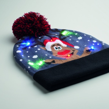 Logo trade promotional items image of: Christmas knitted beanie LED