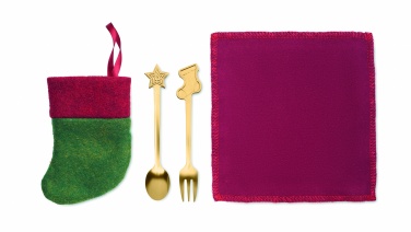 Logo trade promotional giveaway photo of: Christmas dessert cutlery set
