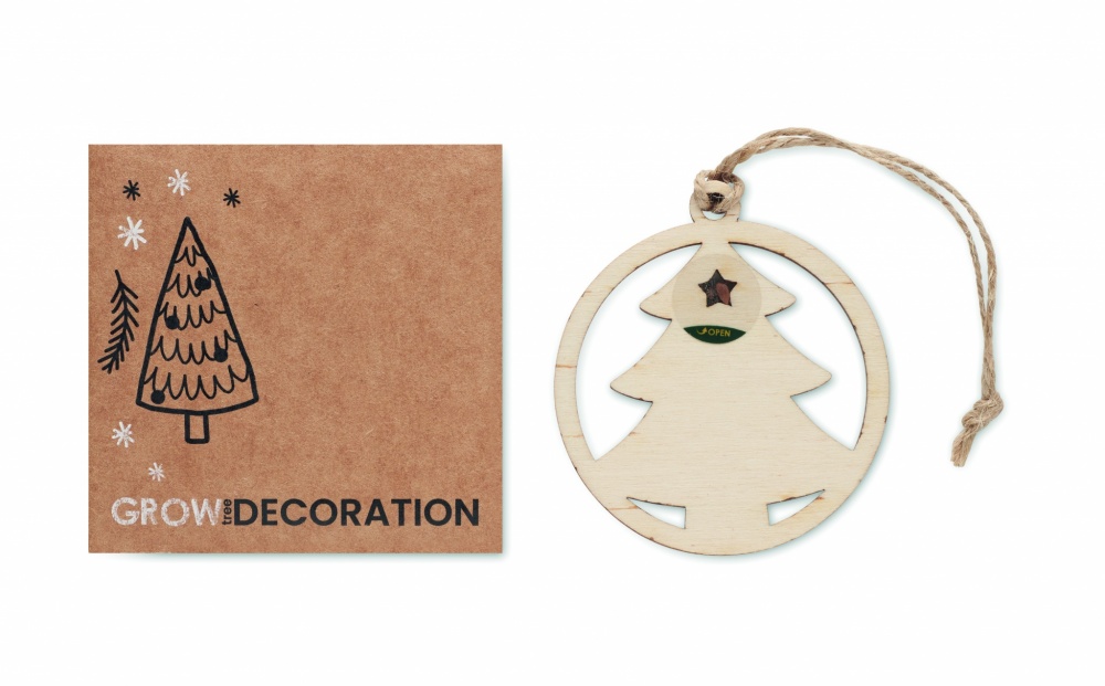 Logo trade promotional merchandise image of: Wooden tree shape hanger