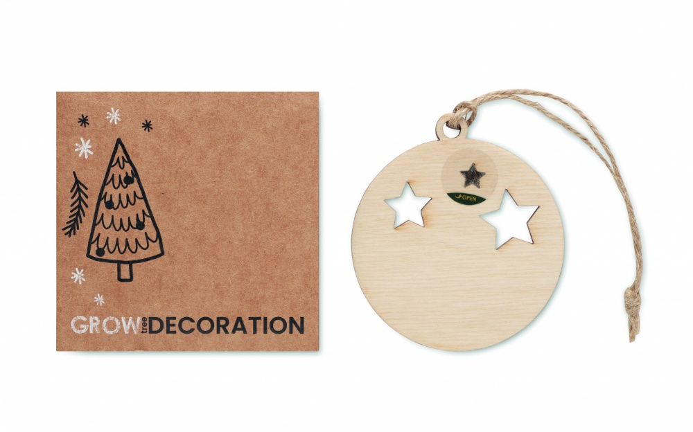 Logo trade promotional products picture of: Wooden bauble shape hanger