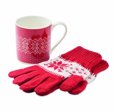 Logo trade advertising products image of: Winter gift mug and gloves set