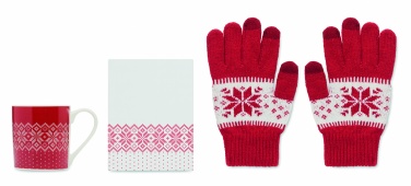 Logo trade promotional gifts image of: Winter gift mug and gloves set