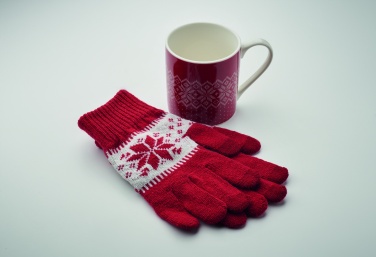 Logo trade promotional giveaway photo of: Winter gift mug and gloves set