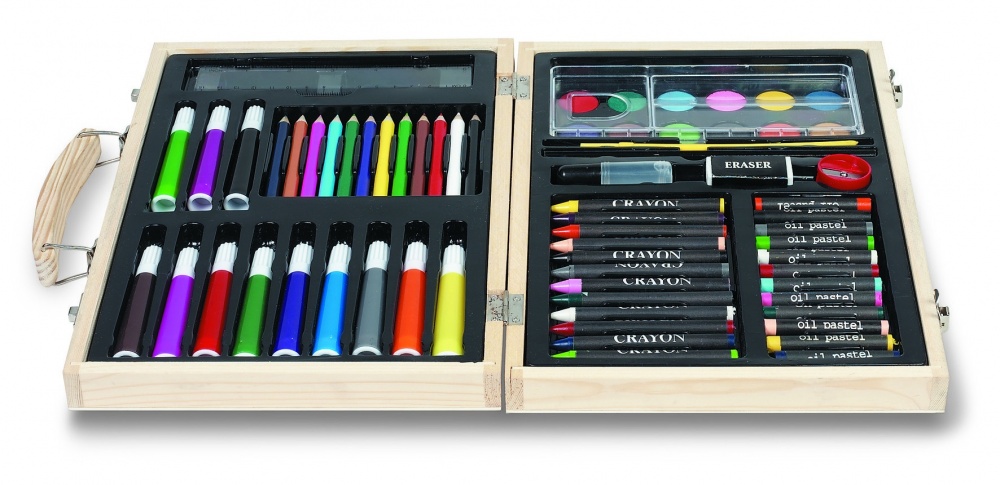 Logo trade business gift photo of: Artist's set in wooden box