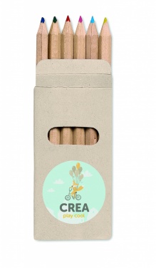Logo trade promotional merchandise photo of: 6 coloured pencils in box