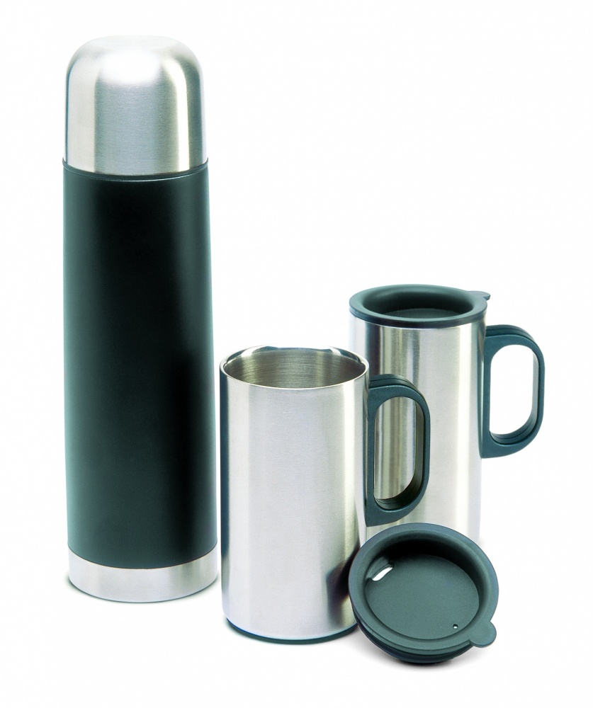 Logo trade promotional product photo of: Insulation flask with 2 mugs