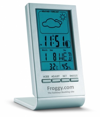 Logo trade promotional items image of: Weather station with blue LCD