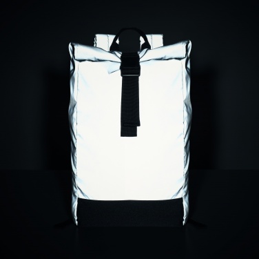 Logo trade business gifts image of: Reflective Rolltop backpack