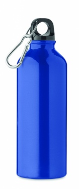 Logotrade corporate gift picture of: 500 ml single-walled water bottle made of recycled aluminum with a carabiner