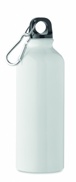 Logotrade promotional giveaways photo of: 500 ml single-walled water bottle made of recycled aluminum with a carabiner