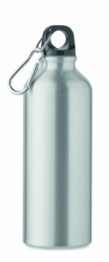 Logotrade promotional products photo of: 500 ml single-walled water bottle made of recycled aluminum with a carabiner