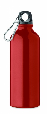 Logotrade promotional giveaway picture of: 500 ml single-walled water bottle made of recycled aluminum with a carabiner