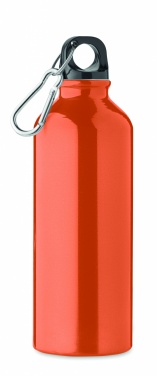 Logotrade corporate gift picture of: 500 ml single-walled water bottle made of recycled aluminum with a carabiner