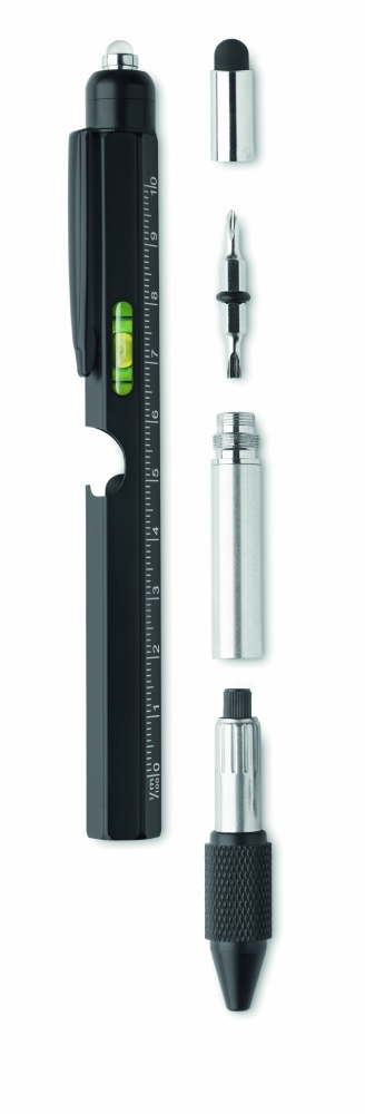 Logo trade promotional gift photo of: Spirit level pen with ruler