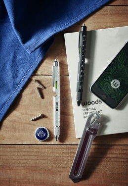 Logo trade promotional product photo of: Spirit level pen with ruler