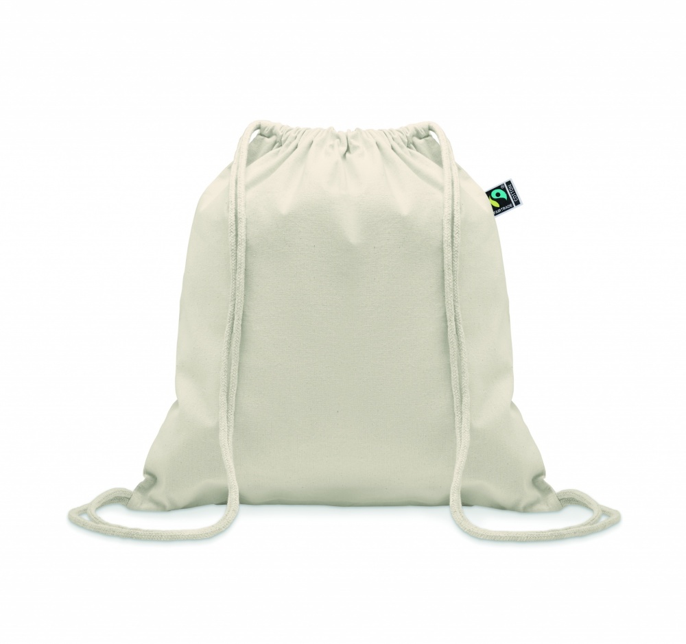 Logo trade promotional gifts picture of: Drawstring bag Fairtrade