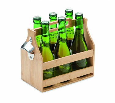 Logotrade promotional item image of: 6 beer crate in bamboo