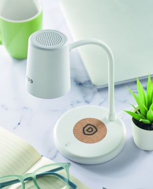 Logo trade business gift photo of: Wireless charger, lamp speaker