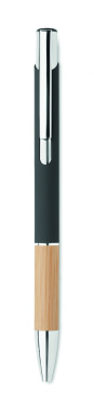 Logotrade promotional gift picture of: Ballpoint pen made of aluminum with a bamboo grip