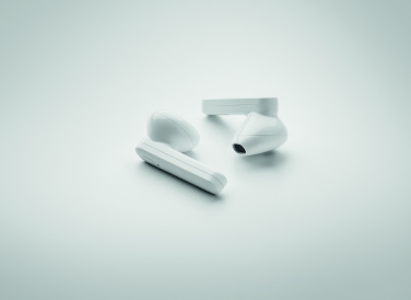 Logo trade promotional giveaways image of: TWS earbuds with solar charger