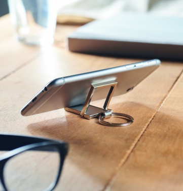 Logo trade promotional gift photo of: Metal key ring phone stand Seinajoki