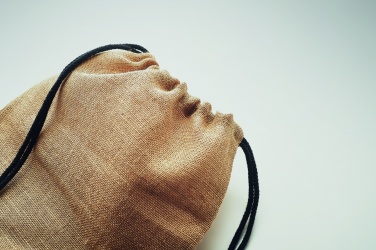 Logo trade promotional merchandise photo of: Jute drawstring bag