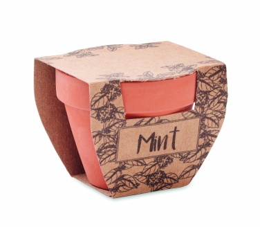 Logo trade promotional gift photo of: Terracotta pot mint seeds
